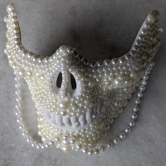 None Accessories - NEW Pearl Embellished Halloween Face Mask
